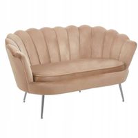 welurowa sofa kanapa złote nogi dwuosobowa tapicerowana cappucino furnitex