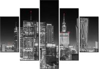 105CM 150CM OBRAZ 5 ELEM WARSZAWA NOCĄ DRUK