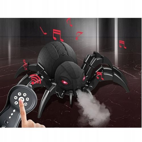 OGROMNY PAJĄK ZDALNIE STEROWANY ROZPYLA MGŁĘ ZIEJE PARĄ OCZY LED PILOT R/C na Arena.pl