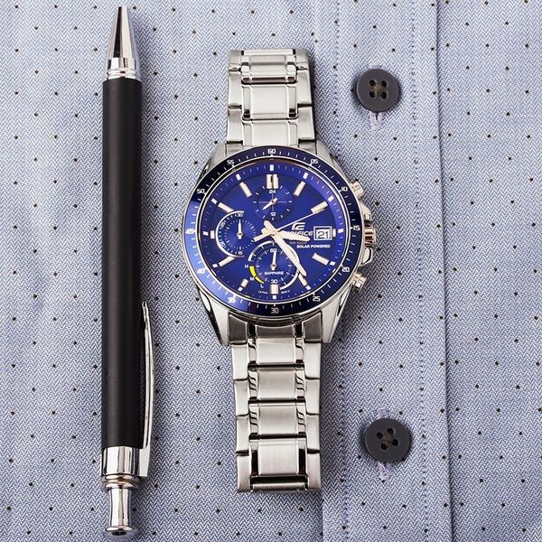 Casio EDIFICE EFS-S510D-2AVUEF SOLAR 100m SREBRNY zdjęcie 5