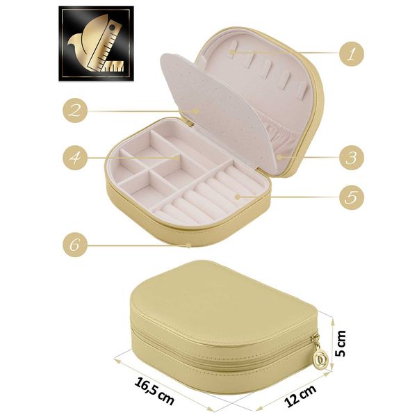 Szkatułka na biżuterię Massido MS-707 - złota zdjęcie 2