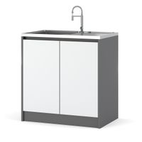 Szafka Kuchenna Stojąca Dolna Pod Zlewozmywak Bella 80cm Szary Biały Mat