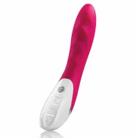 mystim sassy simon pink - wibrujący model silikonowy, 27 cm