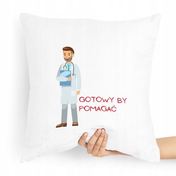 Poduszka Prezent Dla Doktora Gotowy By Pomagać Z Nadrukiem Ze Zdjęciem zdjęcie 1