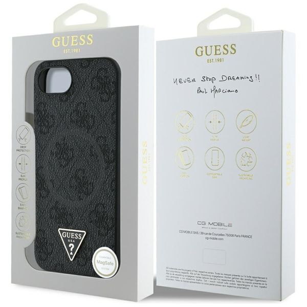 Etui Guess 4G Ring Triangle Logo MagSafe do iPhone 16e czarny zdjęcie 8