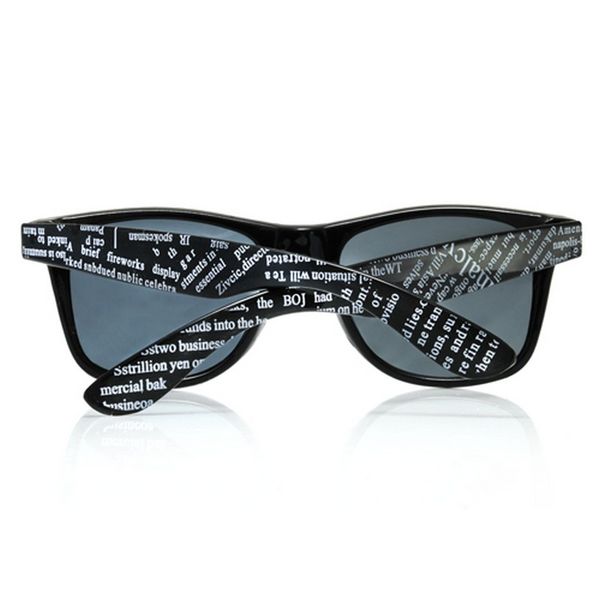 Okulary wayfarery NERDY kujonki - NEWSPAPER czarne zdjęcie 2