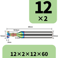 Frez Teowy Z-4 VHM Frez Węglikowy do Rowków DLC Rozmiar: Ø12x2Hx60L DLC