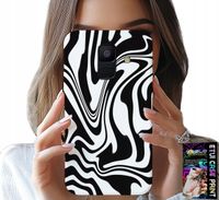ETUI DO SAMSUNG A6 2018 - CZARNO BIAŁA ABSTRAKCJA + SZKŁO HART