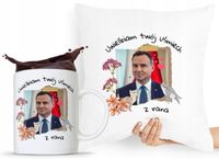 Zestaw Poduszka + Kubek Prezent Andrzej Duda Pis Z Nadrukiem Ze Zdjęciem