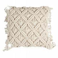 PODUSZKA DEKORACYJNA Macrame 40x40 cm beżowa boho