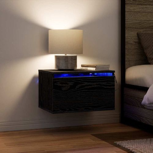 Ścienny stolik nocny with 2 pcs Czarny dąb 50 x 36 x 30 cm na Arena.pl