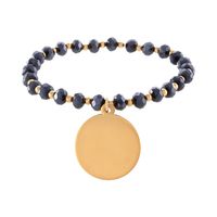 bransoletka z granatowych koralików z matowym plasterkiem (b24/kor/345aum)