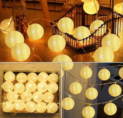 Białe Bawełniane Kule Led 3.5 M na Arena.pl