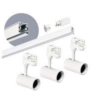 Zestaw szynowy 3 fazowy szyna 1m, 3x Lampa BIAŁY kompletny zestaw