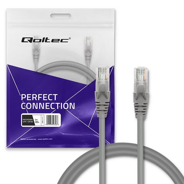 Qoltec Kabel Patchcord UTP CAT5e 2 x RJ-45 5m High speed Gold zdjęcie 5