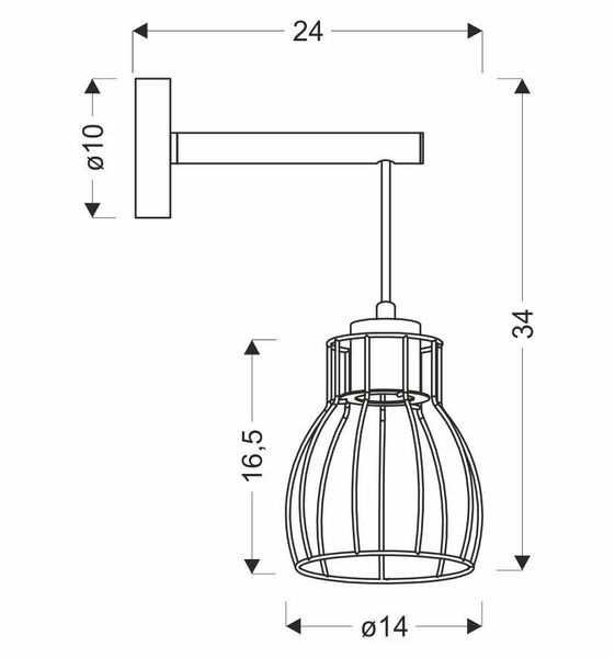 Bernita lampa kinkiet 1x60W E27czarny zdjęcie 2