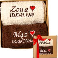 Prezent Komplet Zestaw Ręczników Walentynki Upominek Dla Par Żony Męża
