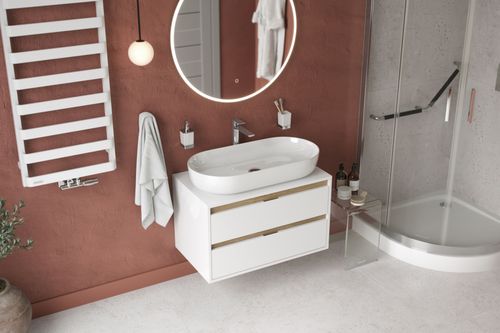 Sense Compact brodzik półokrągły 100x100 cm wysoki, biały połysk na Arena.pl