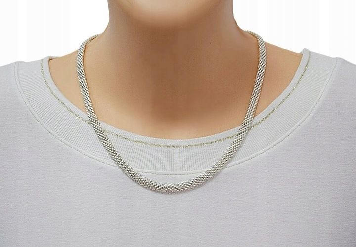 Naszyjnik Srebrny Damski Tub Ażurowy 6,00 mm Szeroki pr 925 Grawer Gratis zdjęcie 11