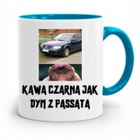 Kubek Błękitny Śmieszny Zabawny Kawa Czarna Pasat Z Nadrukiem Ze Zdjęciem