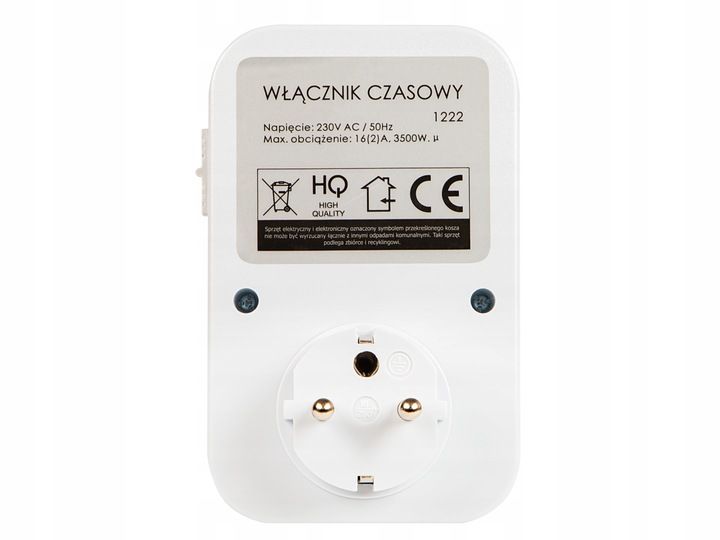 PROGRAMATOR CZASOWY ANALOGOWY TIMER WŁĄCZNIK DO GNIAZDKA 24H 3500W zdjęcie 6