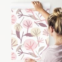 Tapeta do salonu minimalistyczne kwiaty dmuchawca