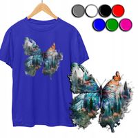 KOSZULKA DZIECIĘCA T-SHIRT Z NADRUKIEM - MOTYLE MOTYLKI MOTYL - S 122-128