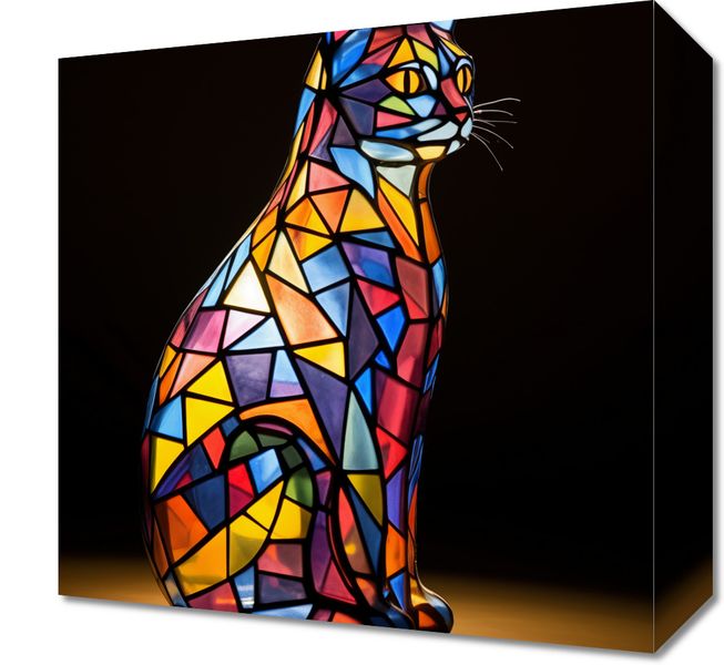 Obraz 30x30cm Koci Witraż zdjęcie 1