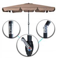 PARASOL OGRODOWY POCHYLNY KORBKA REGULOWANY PRZECIWSŁONECZNY DENVER BEŻOWY