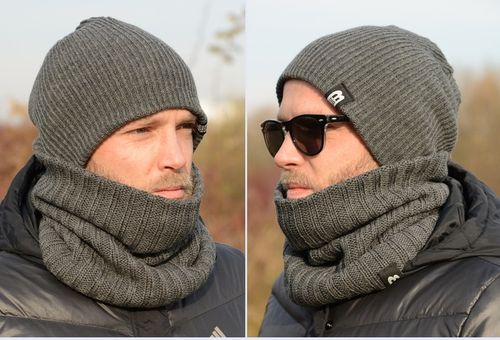 Ciepły POLSKI MĘSKI KOMPLET CZAPKA KOMIN zestaw szalik Tuba KOLORY k5 na Arena.pl