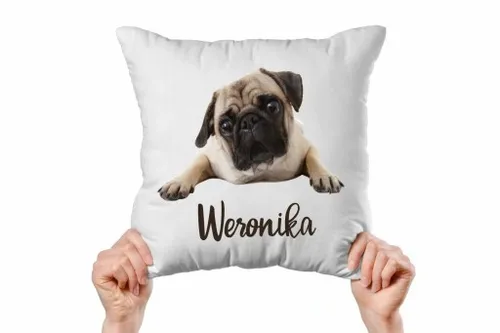 Zestaw Poduszka + Kubek z MOPSEM + Twoje IMIĘ na Arena.pl