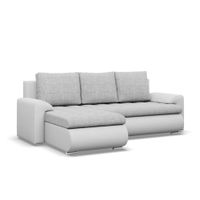 Narożnik, lewy, Bosco, ekoskóra, 230x159x89 cm, szary, biały | TYLETEGOTU