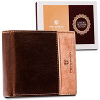 skórzany dwukolorowy portfel męski — peterson