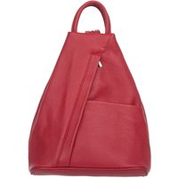 VERA PELLE plecak damski skórzany elegancki trójkątny V509 czerwony