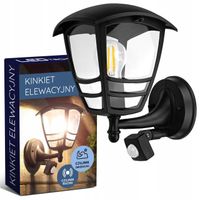 Lampa elewacyjna ogrodowa kinkiet zewnętrzny CZUJNIK RUCHU ZMIERZCHU na E27