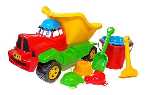 Samochód wywrotka Reks z zestawem do piasku, ciężarówka Reks z zestawem na Arena.pl
