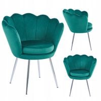 zielony tapicerowany fotel do salonu srebrne nogi furnitex nowoczesne