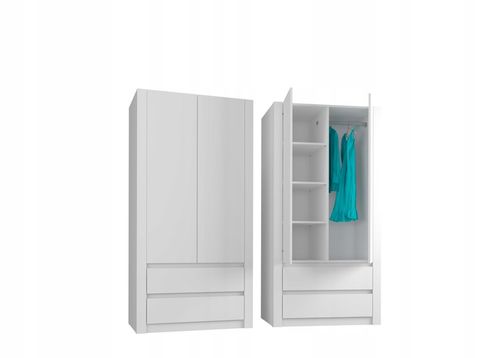 Szafa garderoba 90cm 2d 2sz biała B-20 na Arena.pl