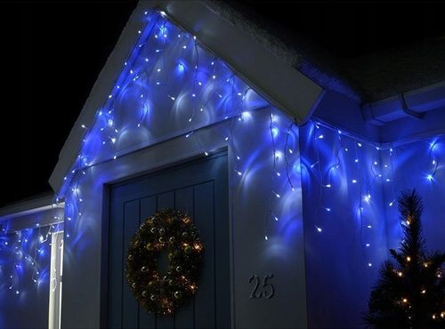 Kurtyna Świetlna LED 120 Sople Niebieskie Flash Zewnętrzna IP44 8,7 m na Arena.pl