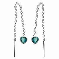 PRZEWLEKANE KOLCZYKI SREBRNE SERCA HEART CYRKONIE