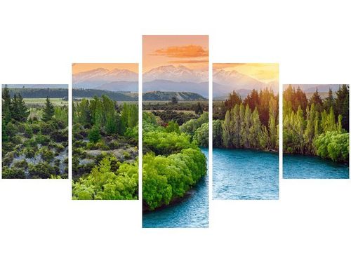 75CM 120 OBRAZ 5 ELEM RZEKA CLUTHA NOWEJ ZELANDII ŚCIENNY DRUK na Arena.pl