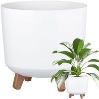 DONICZKA OSŁONKA NA NÓŻKACH OGRODOWA OKRĄGŁA DONICA GRACIA BIAŁY ZEWNĘTRZNA