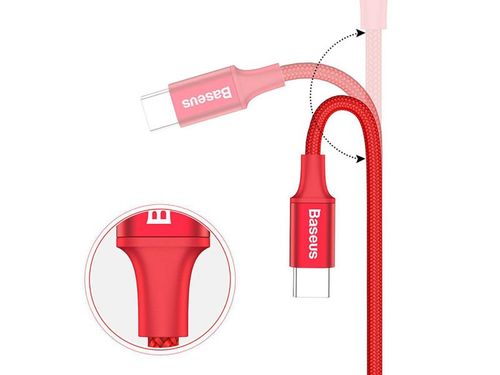 Kabel Baseus Rapid series LED USB-C typ C 1m 2a czerwony na Arena.pl