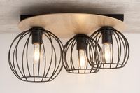 Lampa sufitowa Cyber 32356 druciak do przedpokoju czarny drewno