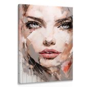Obraz Na Płótnie KOBIECY Portret Pastele Nowoczesny Styl 70cm x 100cm