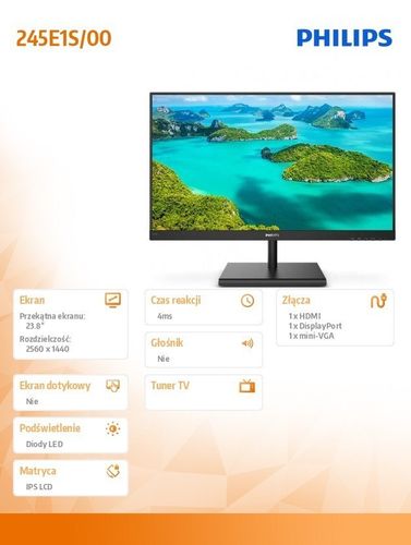 Monitor 245E1S 23.8'' IPS HDMI DP FreeSync na Arena.pl