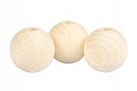 Drewniane korale kulki 16mm SUROWE Z OTWOREM decoupage MAKRAMA 10szt.