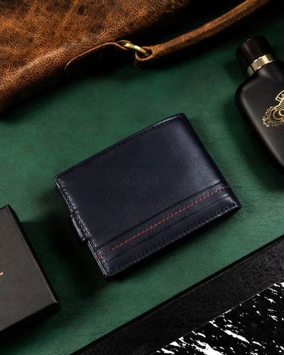 ROVICKY portfel skórzany męski poziomy zapinany RFID na prezent na Arena.pl