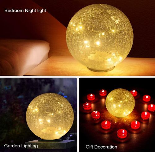 OŚWIETLENIE SŁONECZNE LED KULA SZKLANA 12,5CM SZER SOLAR na Arena.pl