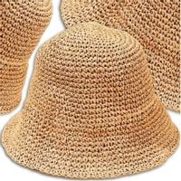 Kapelusz damski słomkowy beżowy LETNI PLAŻOWY Eko bucket hat Lato beż Hat